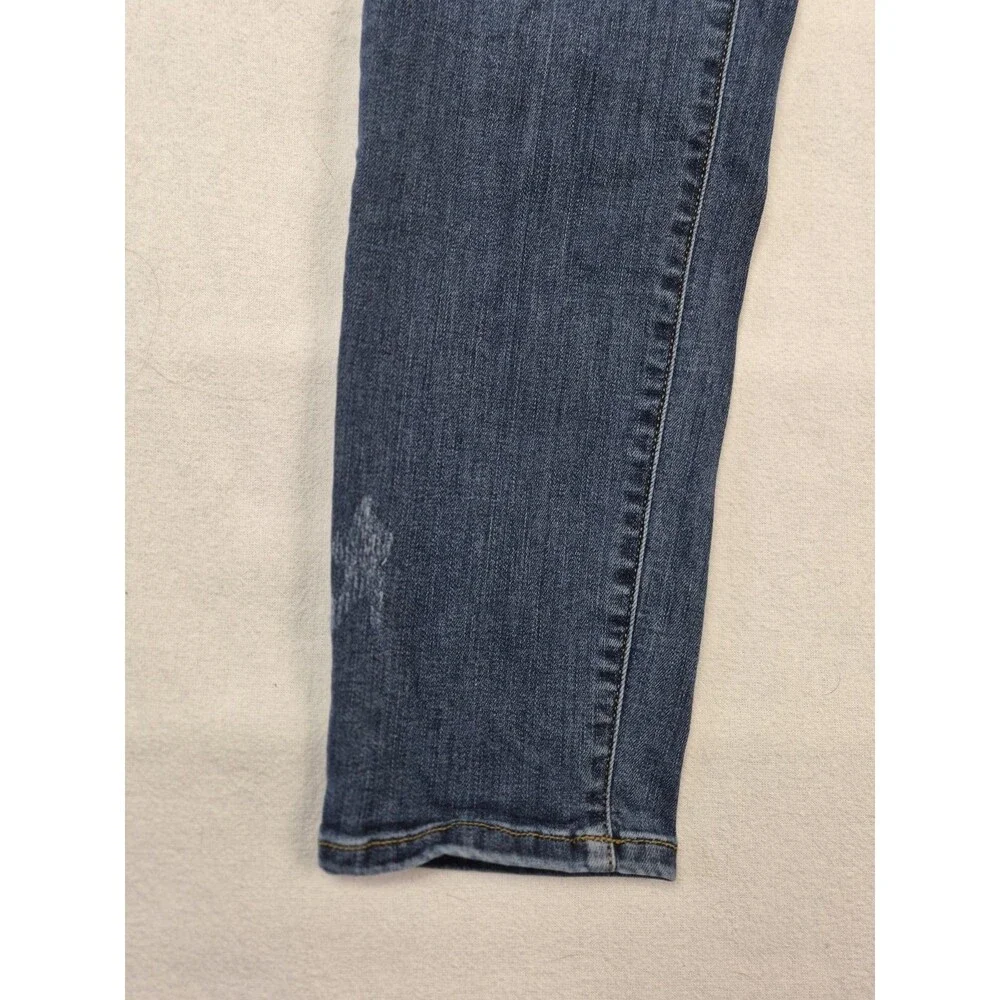 Judy Blue Mid Rise Straight Leg Cropped Jeans Womens Relaxed Fit Stretch Wash